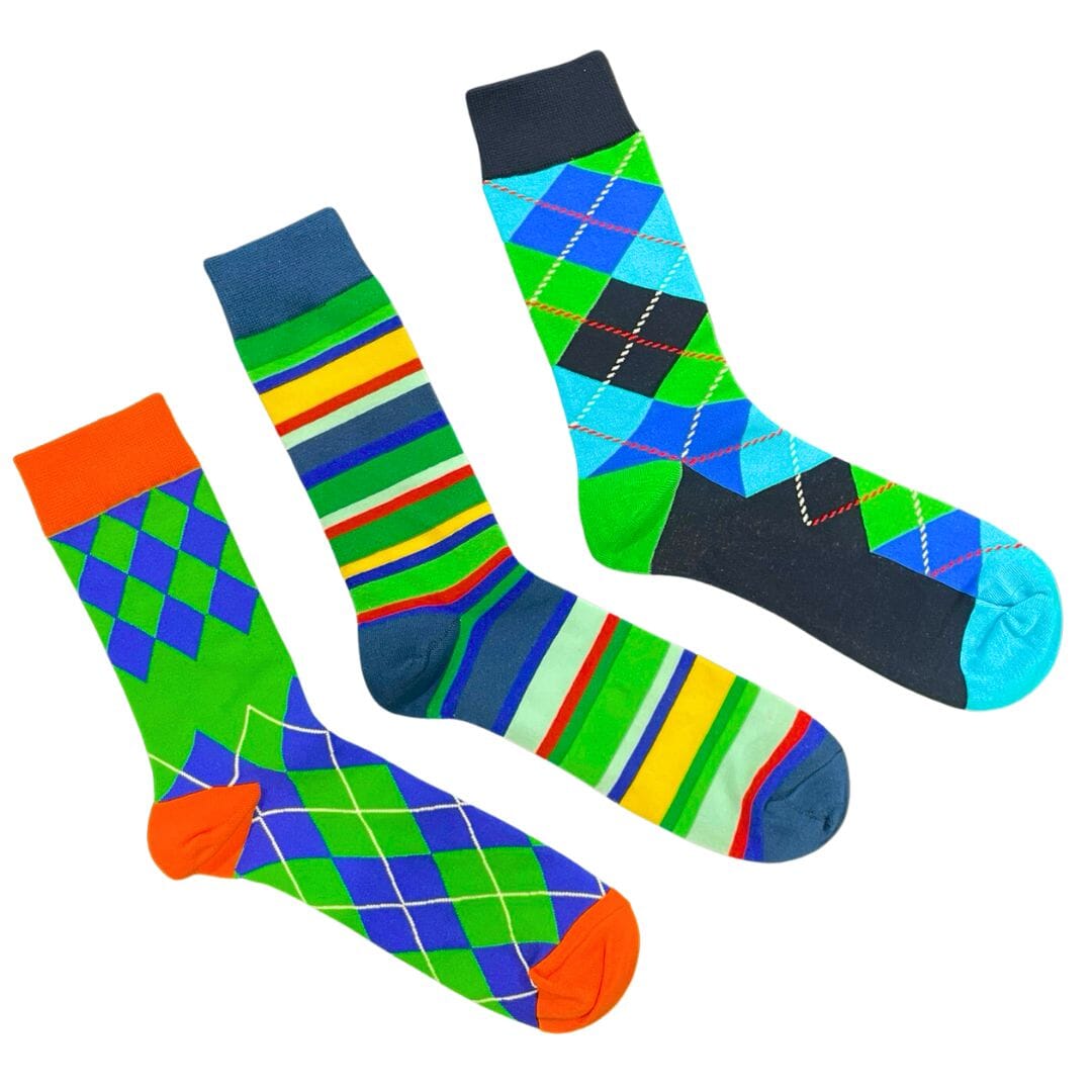 Ain't Easy Being Green mismatched men's crew socks | Anyway Socks