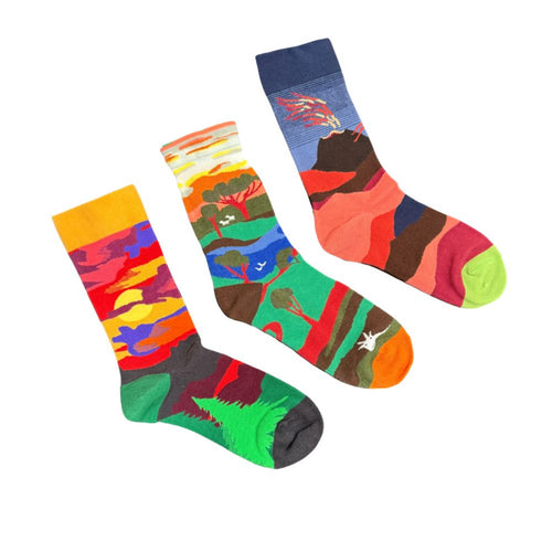 Women's Crew Socks - Bon Voyage / Women's Shoe Size 6 to 9