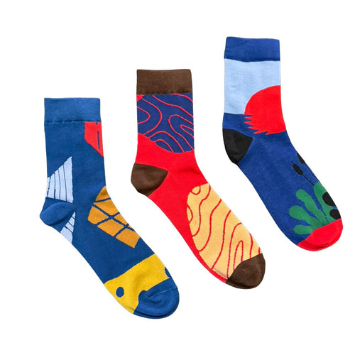 Men's Crew Socks - Figure it Out / Men's Shoe Size 6 to 12