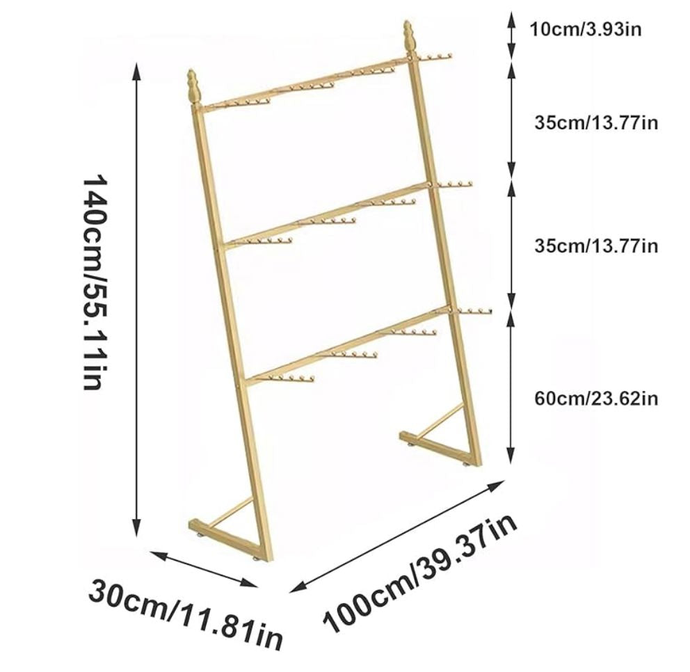 Gold Tiered Display Rack Anyway Socks 