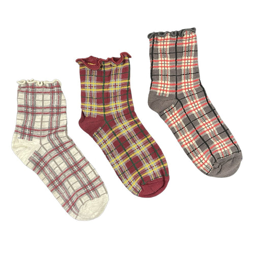Women's Crew Socks - Mad For Plaid / Women's Shoe Size 6 to 9