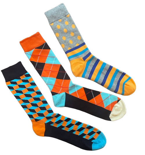 Men's Crew Socks - Peeling an Orange / Men's Shoe Size 6 to 12