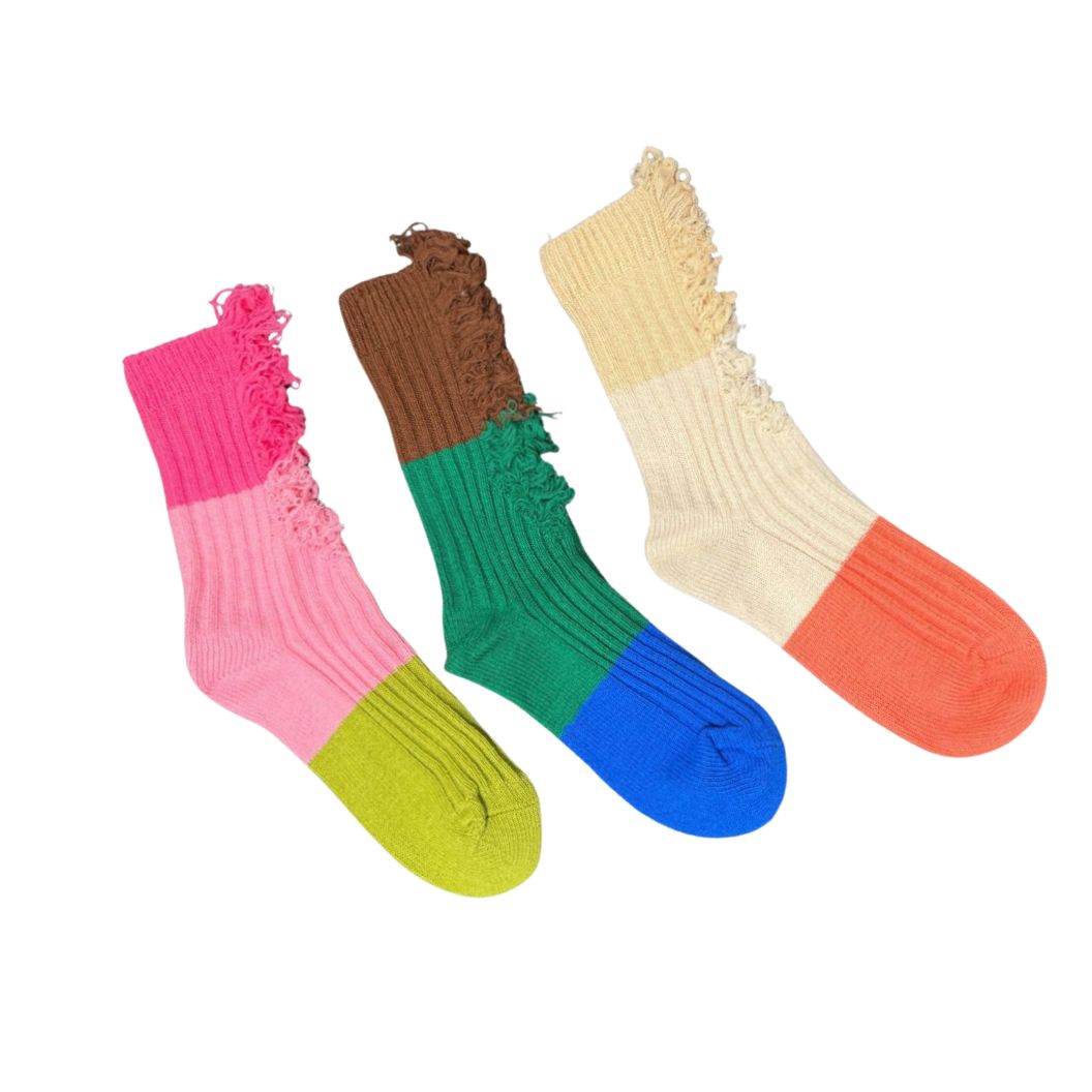 Ruffle My Feathers mismatched women's crew socks | Anyway Socks