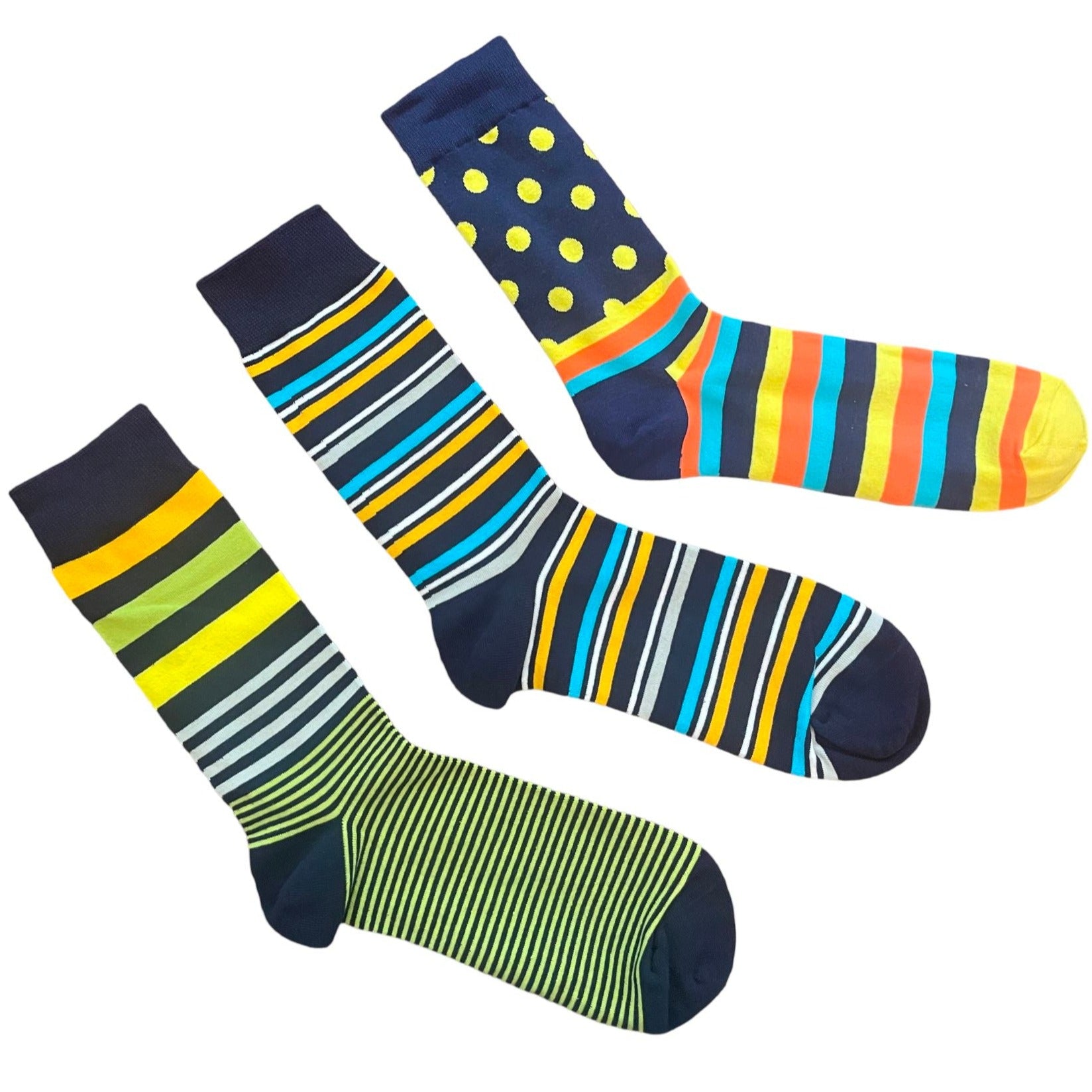 Walking on Sunshine mismatched men's crew socks | Anyway Socks