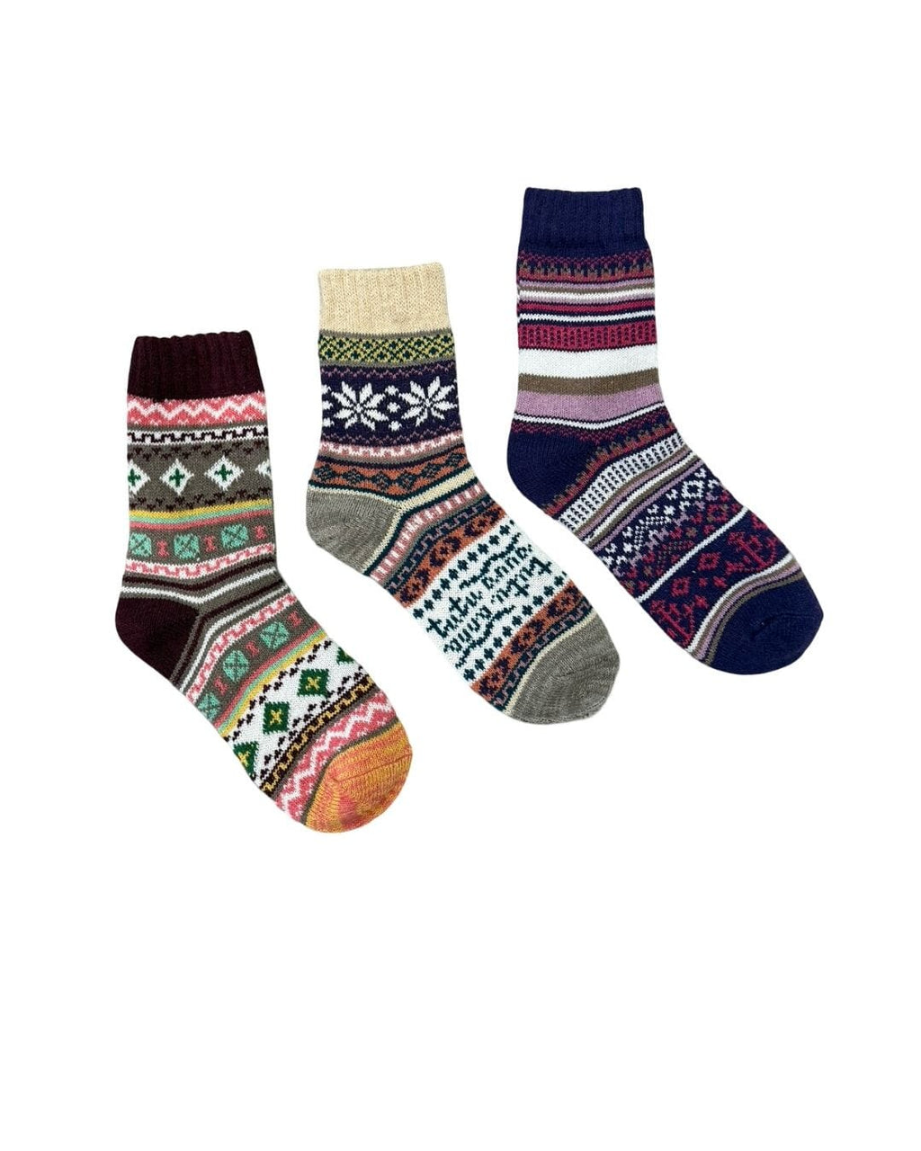 Women's Nordic Crew Socks Anyway Socks Cranberry Season Women's Shoe Size 6 to 9 