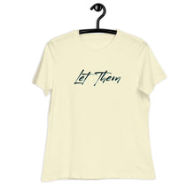 Load image into Gallery viewer, Let Them Black/Blue Women&#39;s Relaxed T-Shirt Anyway Socks Citron S 
