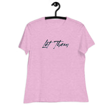 Load image into Gallery viewer, Let Them Black/Blue Women&#39;s Relaxed T-Shirt Anyway Socks Heather Prism Lilac S 
