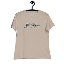 Load image into Gallery viewer, Let Them Black/Blue Women&#39;s Relaxed T-Shirt Anyway Socks Heather Stone S 

