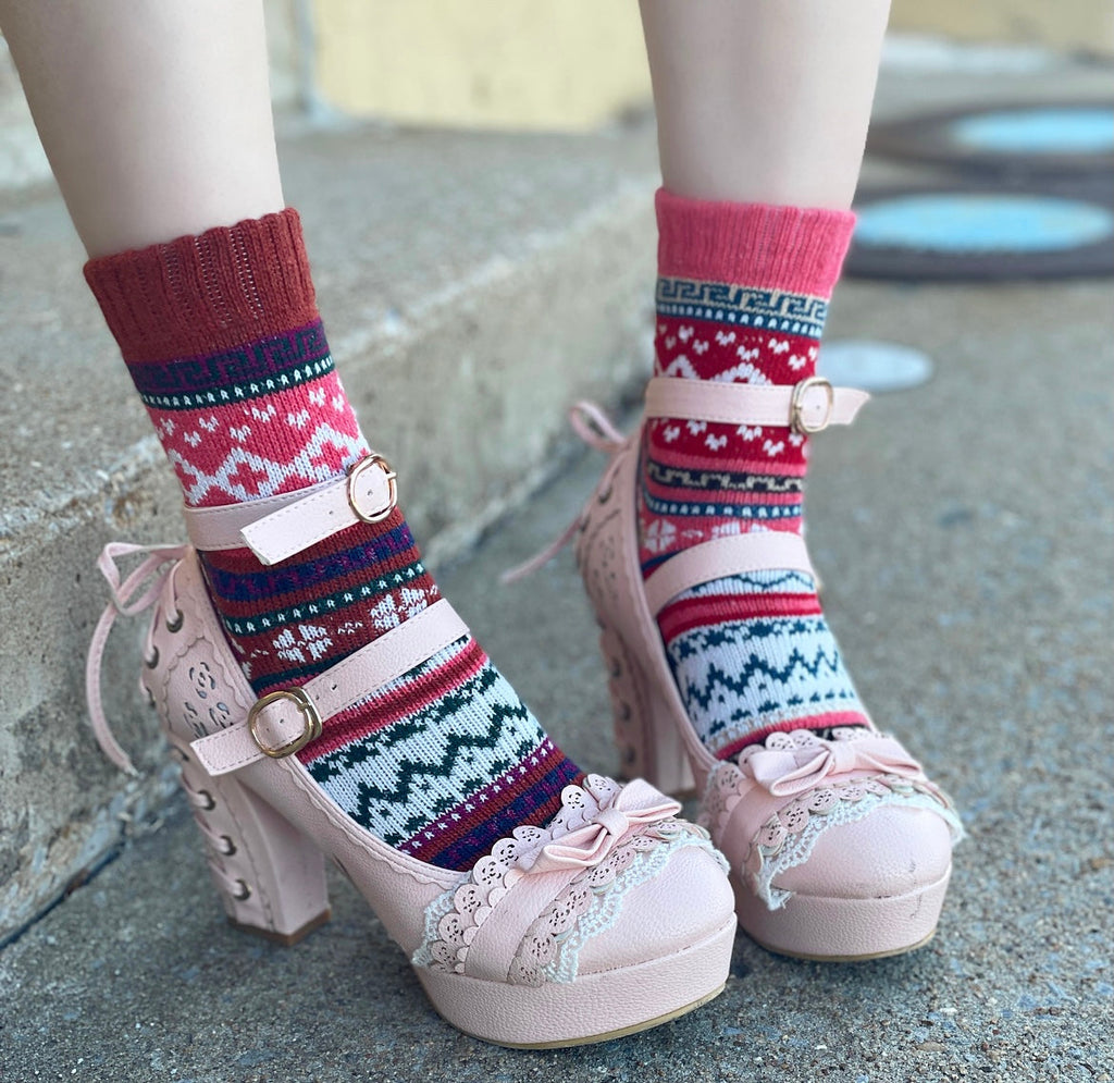Foliage mismatched women's crew socks | Anyway Socks